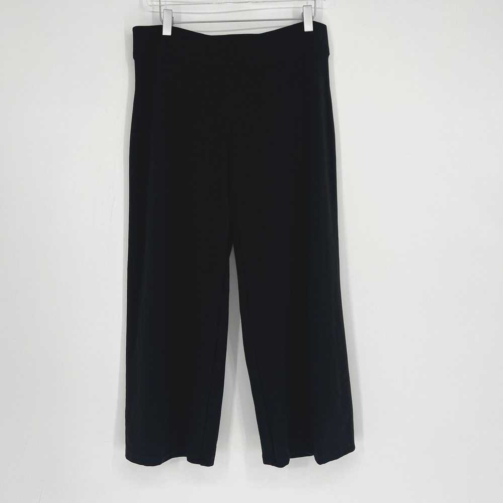 Eileen Fisher Pants Womens‎ S Black Wide Leg Stretch Relaxed Lagenlook